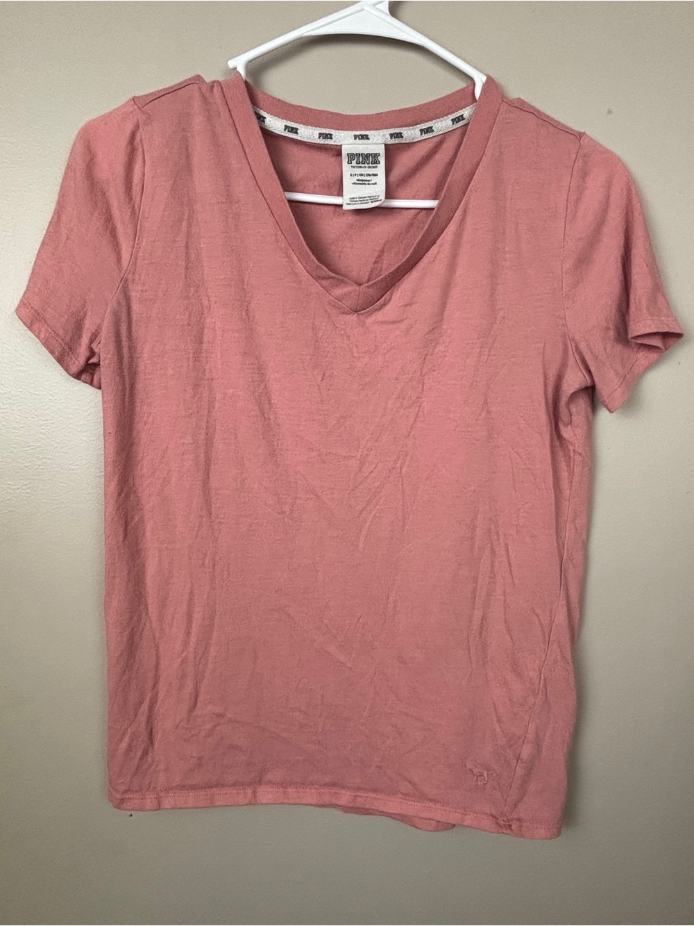 Victoria's Secret PINK Dusty Rose V-Neck Short Sleeve Tee